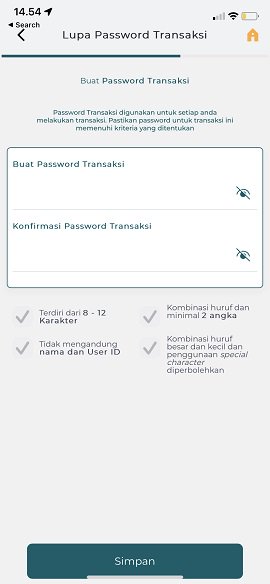 Flow Lupa Password Transaksi 6