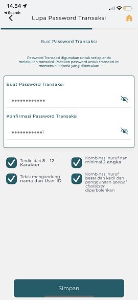 Flow Lupa Password Transaksi 7