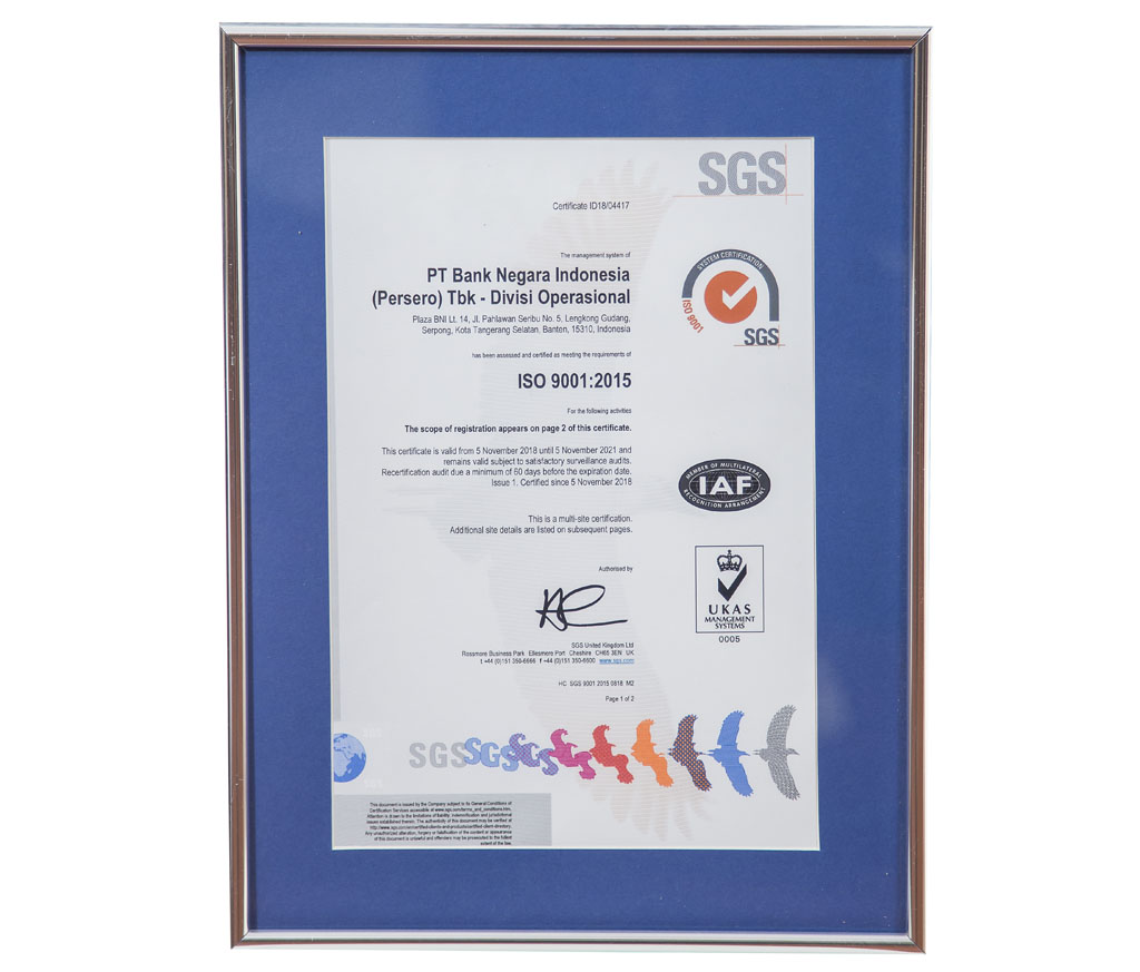 SNI ISO 9001:2015 Satisfactory Surveillance Audit