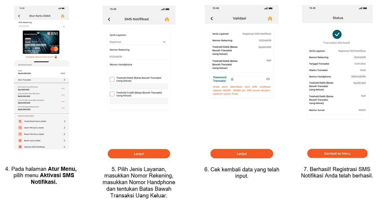 Registrasi SMS Notifikasi BNI Mobile Banking