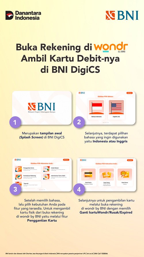 Penggantian/pengambilan kartu setelah membuka rekening di wondr by BNI