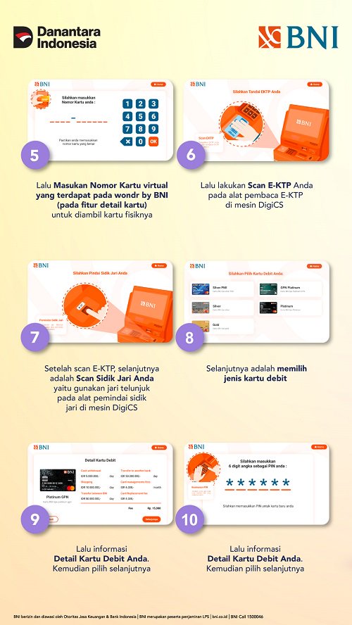 Penggantian/pengambilan kartu setelah membuka rekening di wondr by BNI