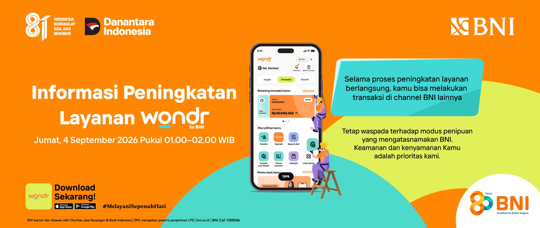 Perbaikan Layanan wondr by BNI