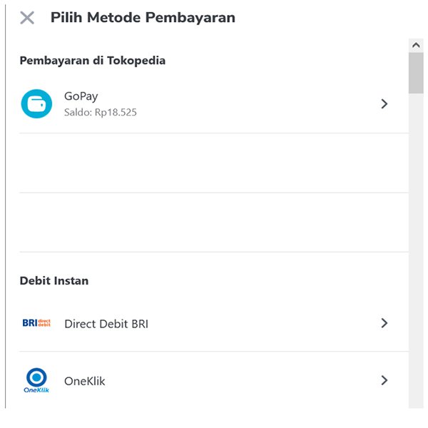 Pembayaran Melalui Tokopedia Step 5