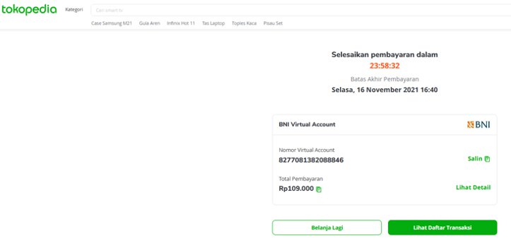 Pembayaran Melalui Tokopedia Step 15
