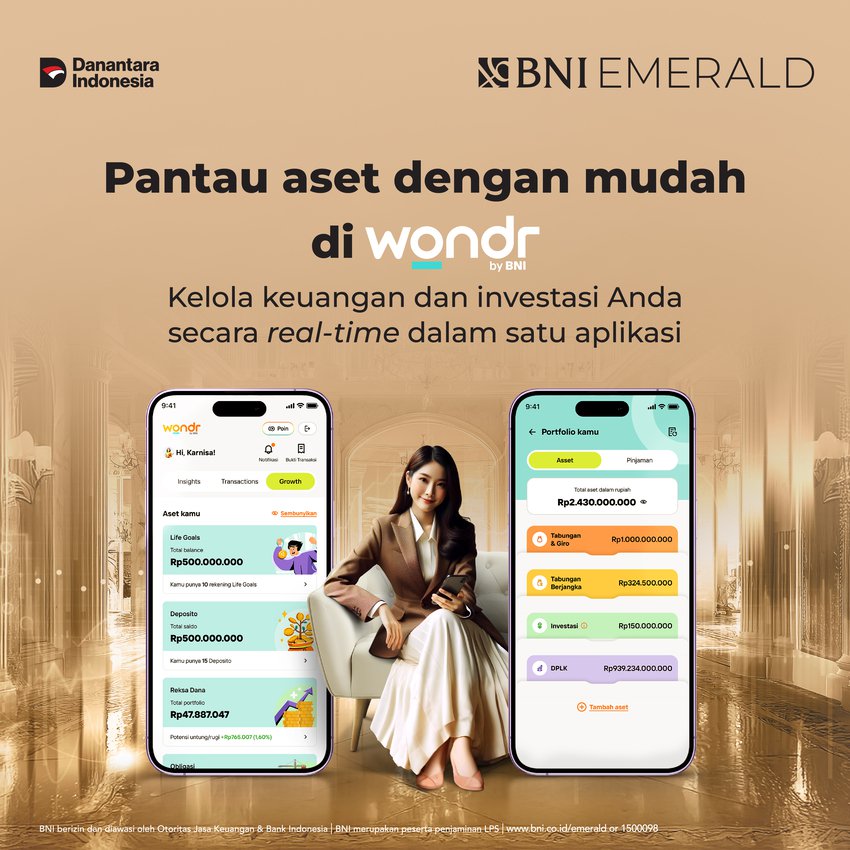 Download wondr by BNI, Banking App untuk transaksi, mendapatkan insight, dan merencanakan life goals Anda