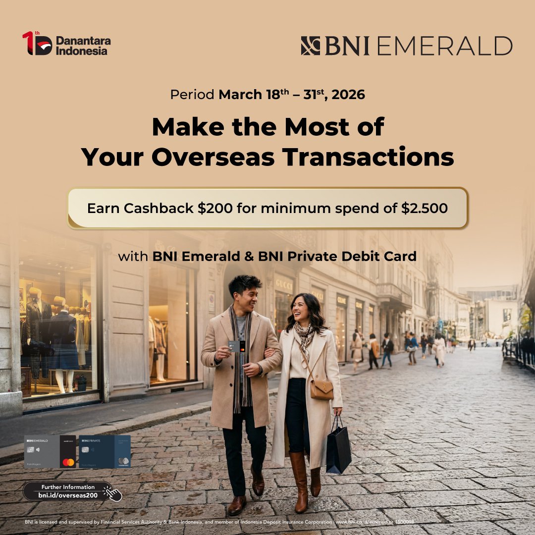 BNI EMERALD AND PRIVATE DEBIT CARD OVERSEAS PROGRAM